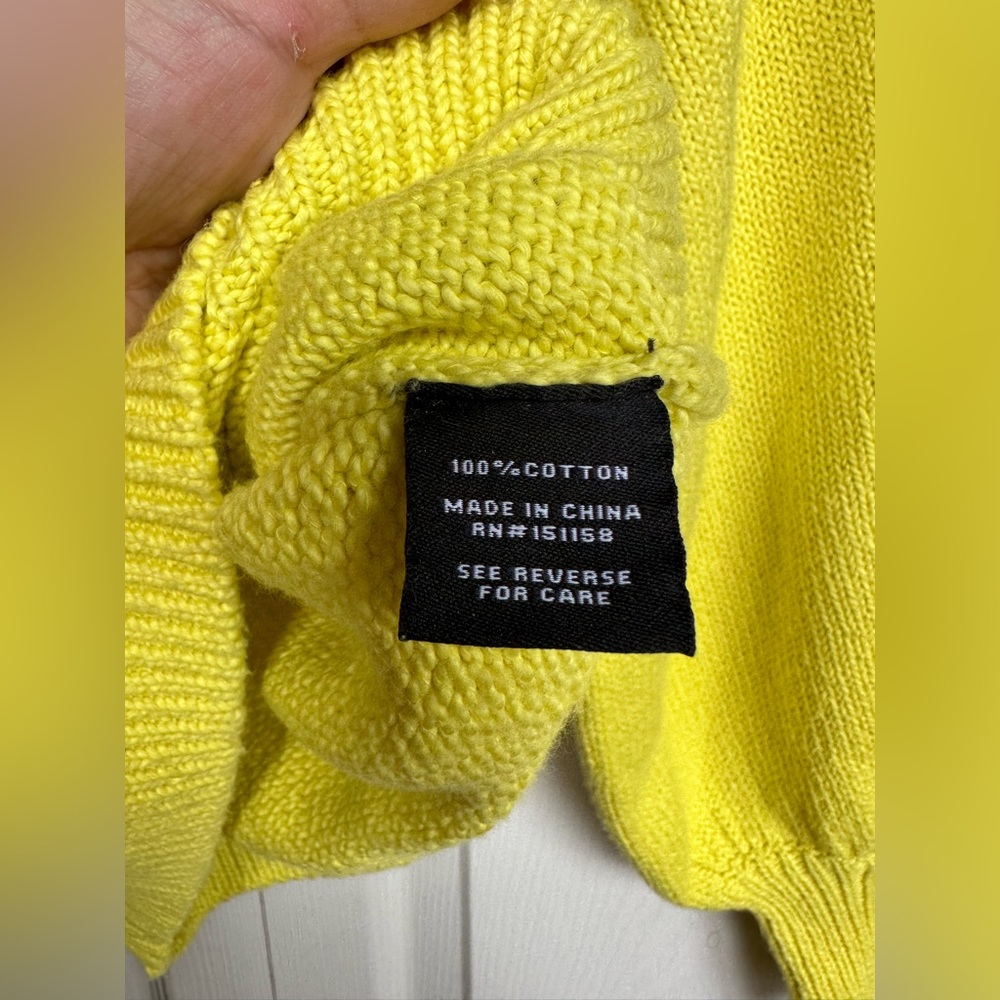 525 America yellow crewneck cotton sweater size XS - Picture 7 of 9